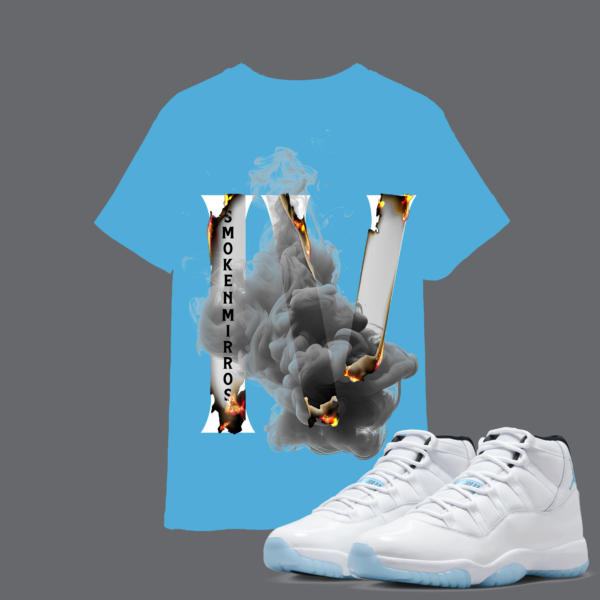 IV Columbia 11’s T-Shirt ( Columbia blue/ White) - Image 2