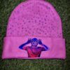SNM “IN YOUR FACE BEANIE” ( pink/w rhinestones )