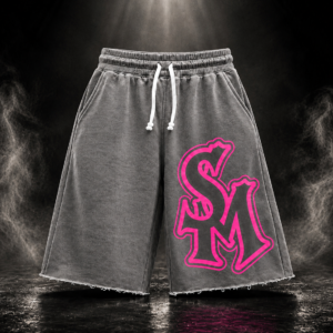 Smoke N’ Mirrors “Pink Phantom” Grey Jorts